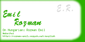 emil rozman business card